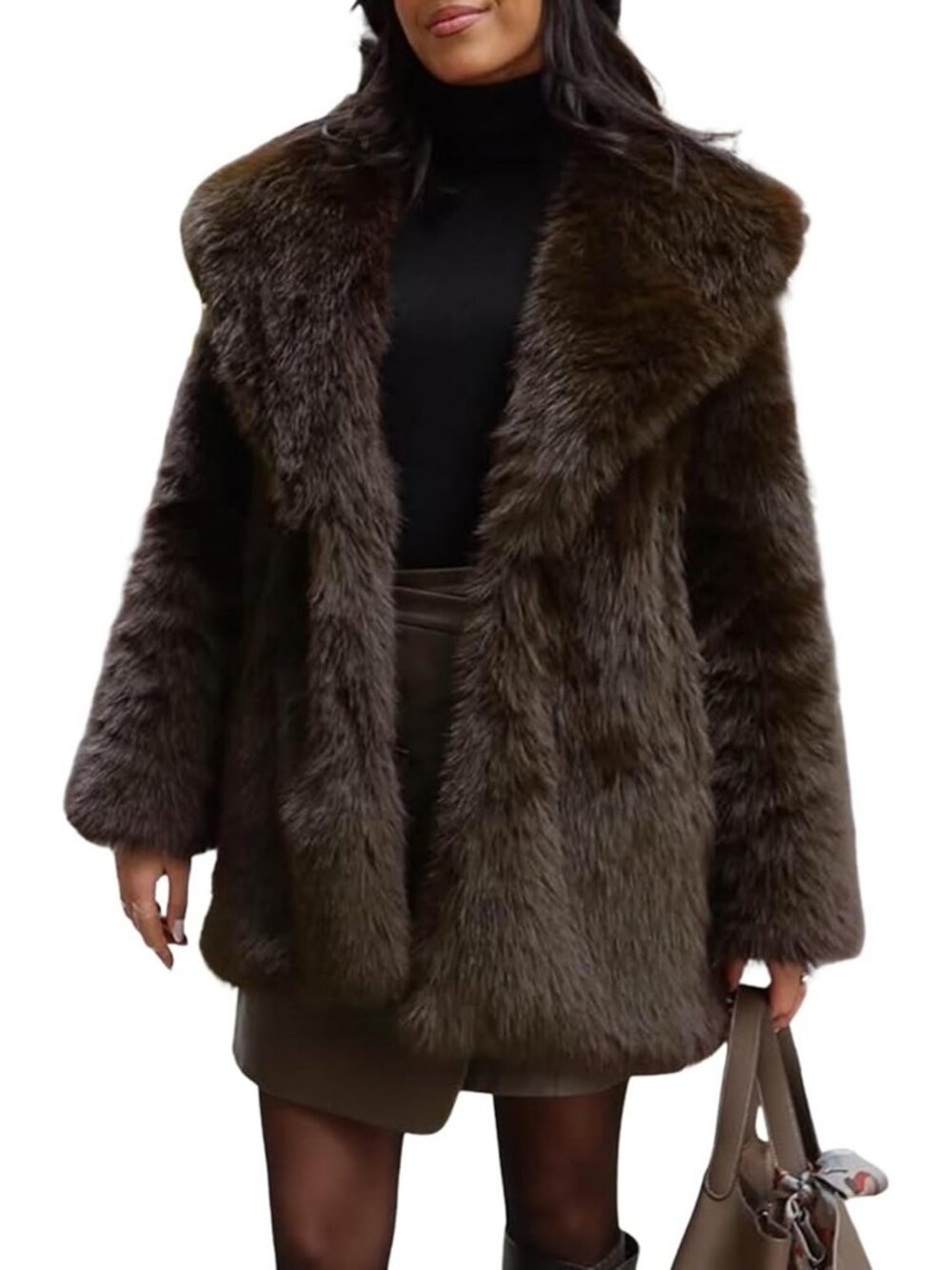 Cozy Long Faux Fur Coat for Women | Warm Fluffy Jacket Perfect for Winter